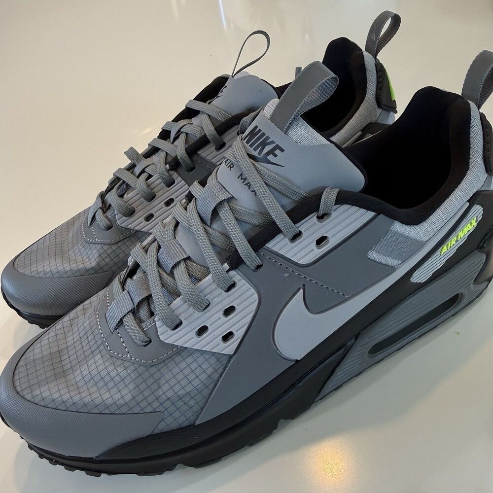 Men Size 10.5 Nike Air Max 90 Drift Shoes Cool Grey Neon Volt Sneaker IO1908-065